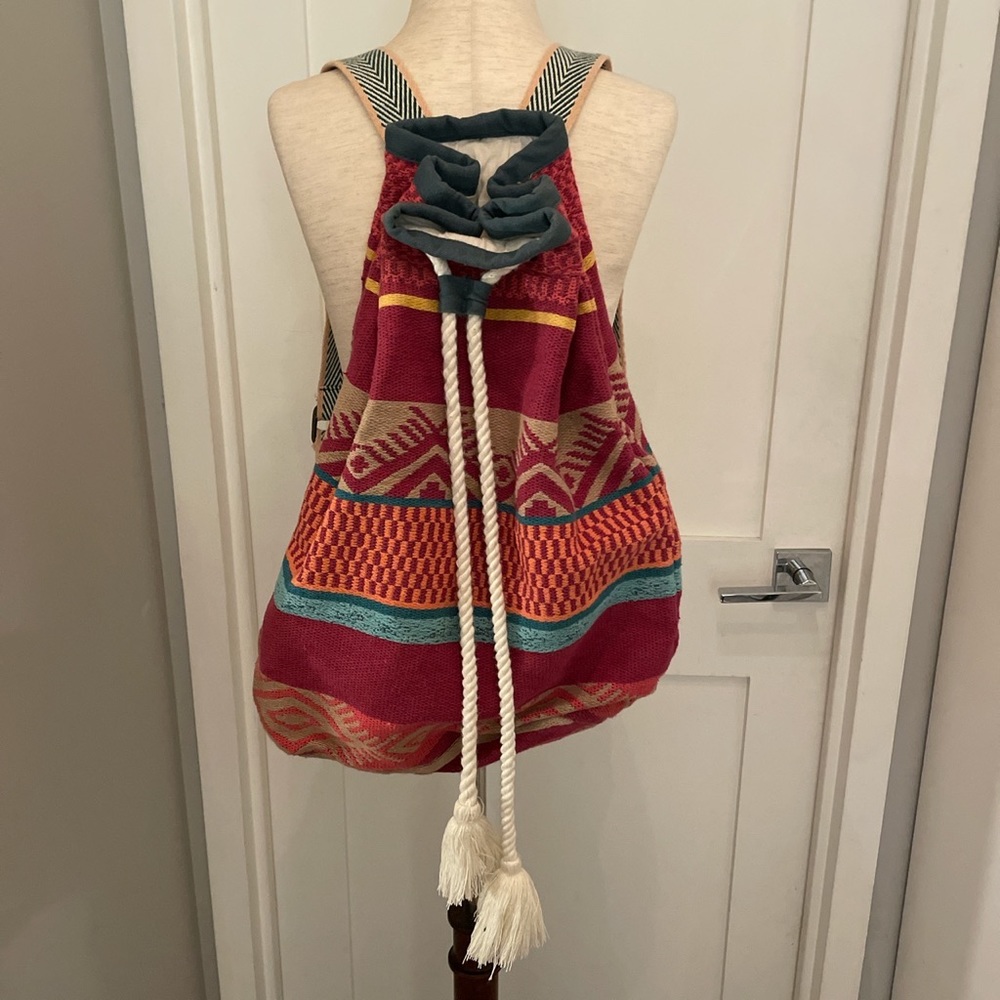 American Eagle Boho Woven Backpack - image 1